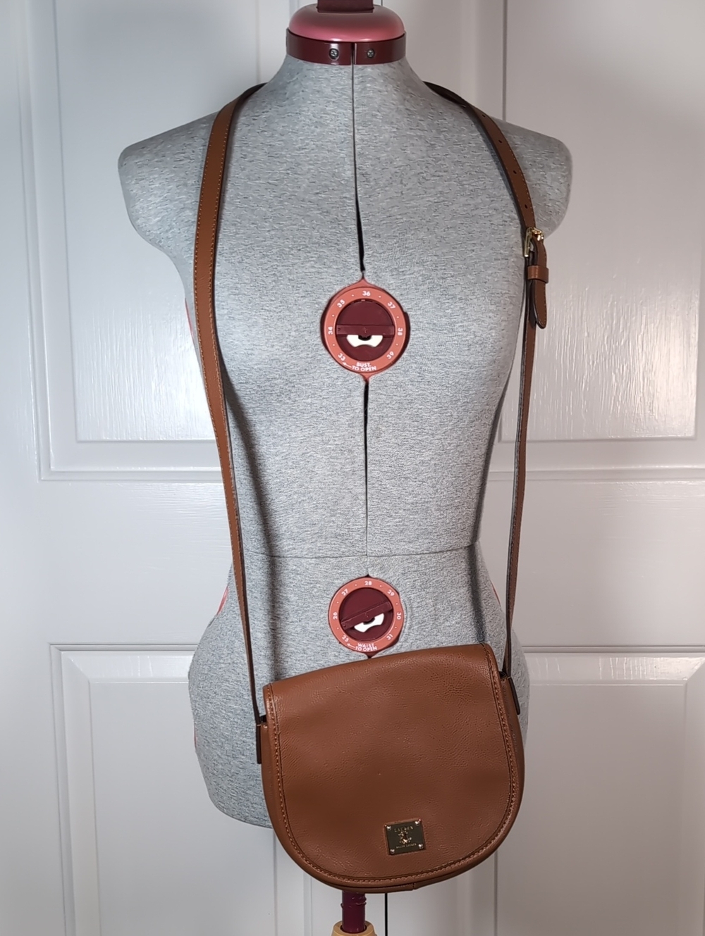 Vintage Lauren Ralph Lauren Brown Leather Saddle Bag Crossbody Purse Preppy